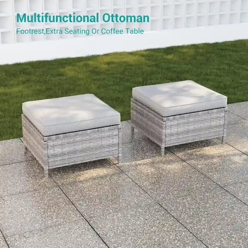 Ensemble de conversation LIVOOSUN de 8 meubles de patio en rotin gris