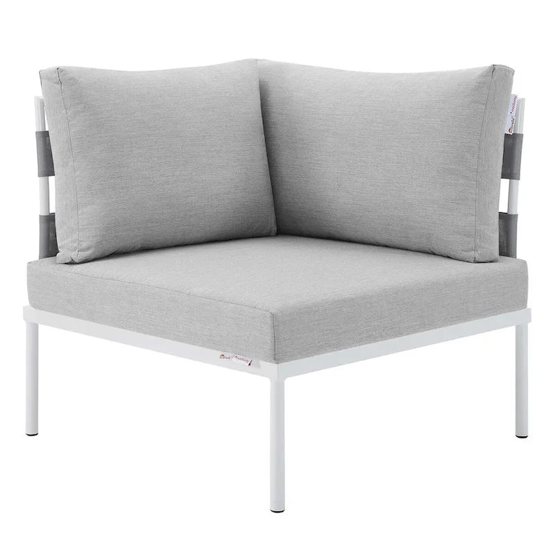 Ensemble de canapé d'angle d'extérieur en aluminium Sunbrella Harmony 6 pièces