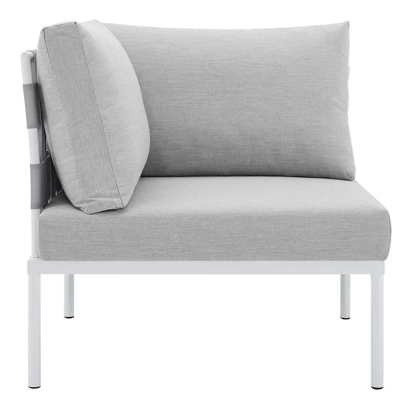 Ensemble de canapé d'angle d'extérieur en aluminium Sunbrella Harmony 6 pièces