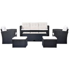 Ensemble de patio extérieur de 6 pièces, salon de jardin pour 7 personnes