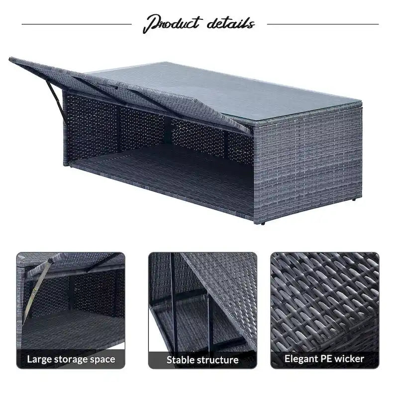 6 PCS Outdoor Patio Set Dining Conversation Sectional Set for 7