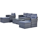 6 PCS Outdoor Patio Set Dining Conversation Sectional Set for 7