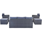 6 PCS Outdoor Patio Set Dining Conversation Sectional Set for 7