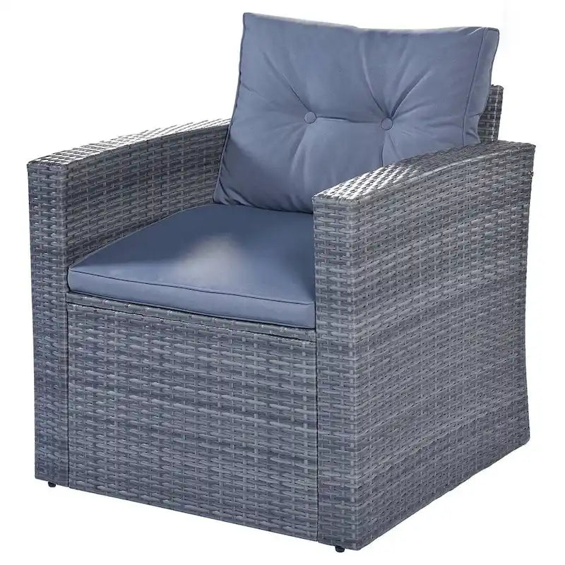 6 PCS Outdoor Patio Set Dining Conversation Sectional Set for 7
