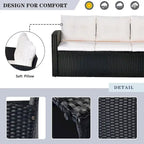 6 PCS Outdoor Patio Set Dining Conversation Sectional Set for 7