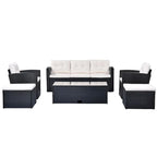 6 PCS Outdoor Patio Set Dining Conversation Sectional Set for 7
