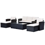 6 PCS Outdoor Patio Set Dining Conversation Sectional Set for 7