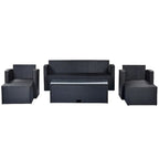 6 PCS Outdoor Patio Set Dining Conversation Sectional Set for 7