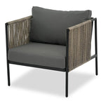 4 PCS Outdoor Rope Patio Set for 4 with Cushions and Glass Table
