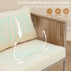 4 PCS Outdoor Rope Patio Set for 4 with Cushions and Glass Table