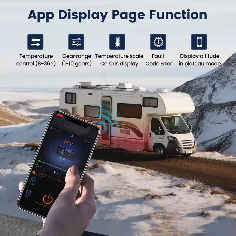 Chauffage diesel Hcalory à chauffage rapide 5KW-8KW avec réglage en altitude et contrôle par application intelligente