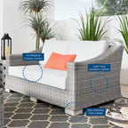 Causeuse en osier et rotin pour terrasse Conway