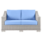 Causeuse en osier et rotin pour terrasse Conway