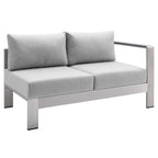 Ensemble de canapé d'angle 7 pièces en aluminium pour patio extérieur, tissu Sunbrella Shore