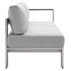 Ensemble de canapé d'angle 7 pièces en aluminium pour patio extérieur, tissu Sunbrella Shore