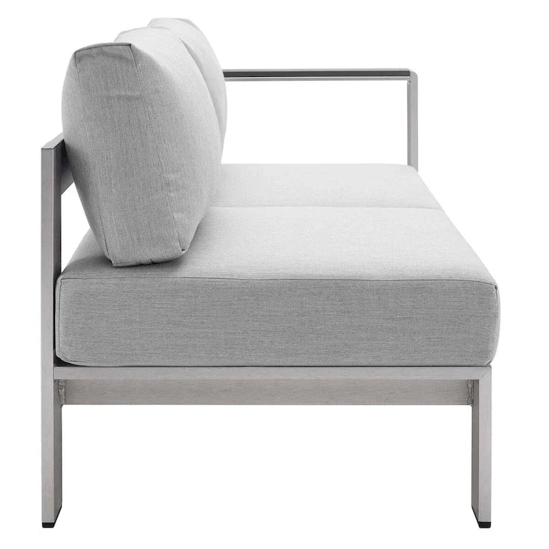 Ensemble de canapé d'angle 7 pièces en aluminium pour patio extérieur, tissu Sunbrella Shore