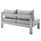 Ensemble de canapé d'angle 7 pièces en aluminium pour patio extérieur, tissu Sunbrella Shore