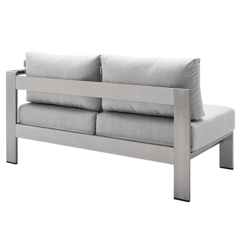Ensemble de canapé d'angle 7 pièces en aluminium pour patio extérieur, tissu Sunbrella Shore