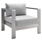 Ensemble de canapé d'angle 7 pièces en aluminium pour patio extérieur, tissu Sunbrella Shore