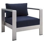 Ensemble de canapé d'angle 7 pièces en aluminium pour patio extérieur, tissu Sunbrella Shore