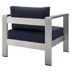 Ensemble de canapé d'angle 7 pièces en aluminium pour patio extérieur, tissu Sunbrella Shore