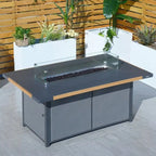 Ensemble de conversation en acrylique pour patio avec table brasero et barbecue