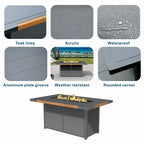 Ensemble de conversation en acrylique pour patio avec table brasero et barbecue