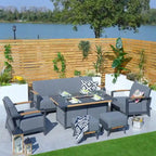 Ensemble de conversation en acrylique pour patio avec table brasero et barbecue