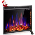 R.W.FLAME Electric Fireplace Insert, Freestanding & Recessed Electric Stove Heater, Adjustable Flame with Burning Fireplace Logs Touch Screen