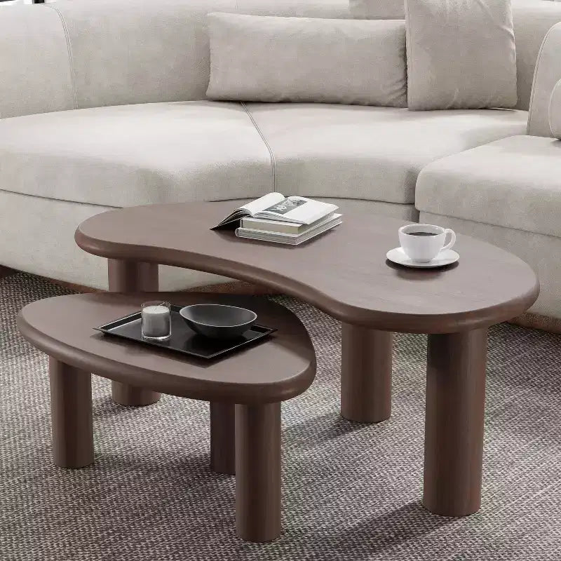 Table basse rectangulaire Dovelina Wood Grain pour salon