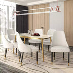 LeisureMod Allure Lot de 2 chaises de salle à manger modernes, assise et dossier rembourrés avec pieds en bois massif, chaises d'appoint contemporaines pour cuisine ou salle à manger