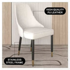 LeisureMod Allure Lot de 2 chaises de salle à manger modernes, assise et dossier rembourrés avec pieds en bois massif, chaises d'appoint contemporaines pour cuisine ou salle à manger