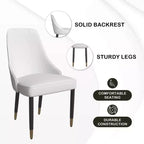 LeisureMod Allure Lot de 2 chaises de salle à manger modernes, assise et dossier rembourrés avec pieds en bois massif, chaises d'appoint contemporaines pour cuisine ou salle à manger