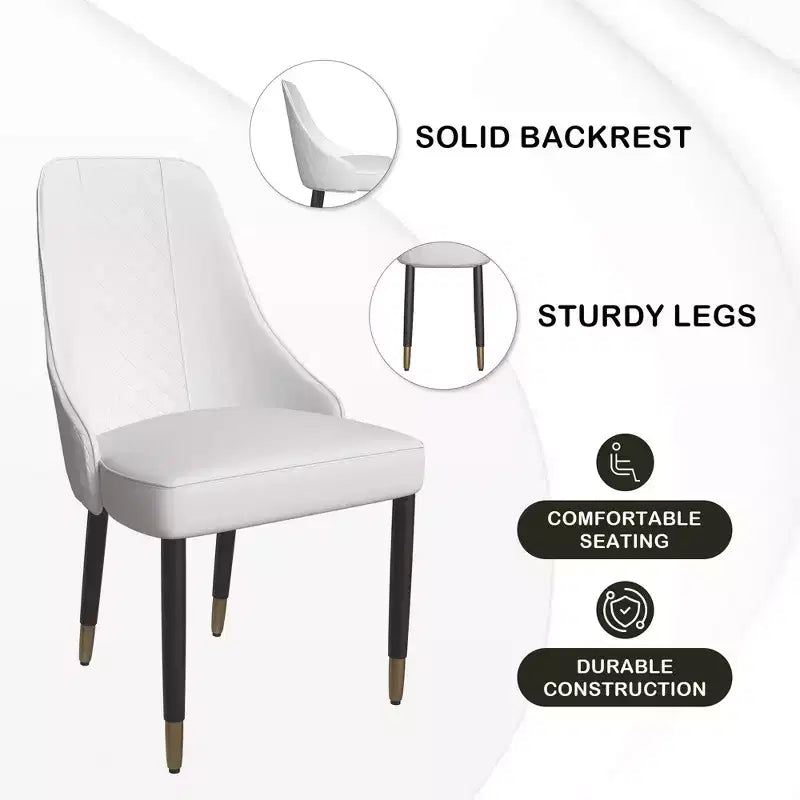 LeisureMod Allure Lot de 2 chaises de salle à manger modernes, assise et dossier rembourrés avec pieds en bois massif, chaises d'appoint contemporaines pour cuisine ou salle à manger