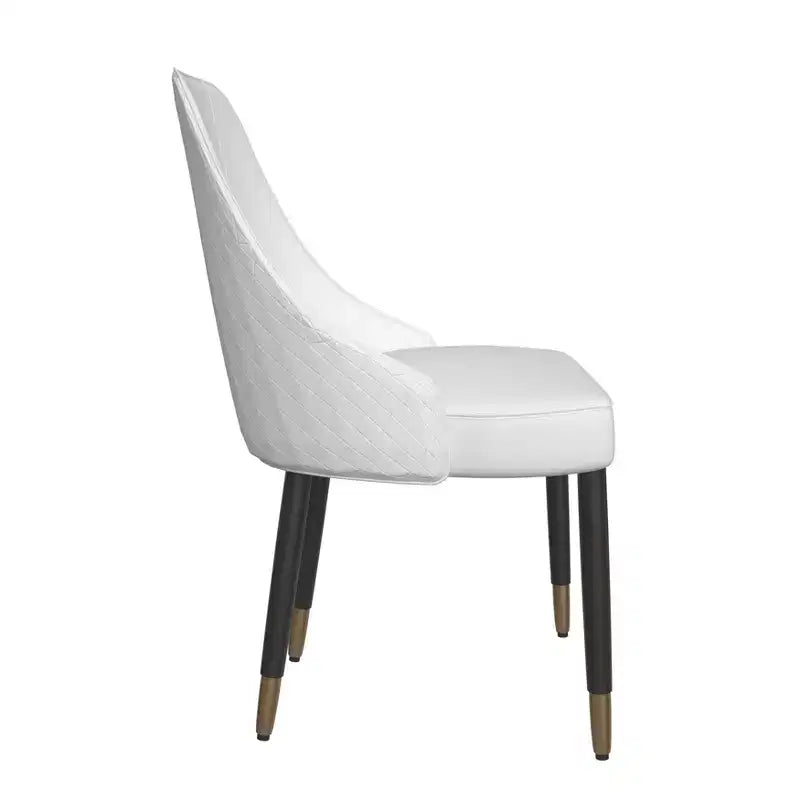 LeisureMod Allure Lot de 2 chaises de salle à manger modernes, assise et dossier rembourrés avec pieds en bois massif, chaises d'appoint contemporaines pour cuisine ou salle à manger