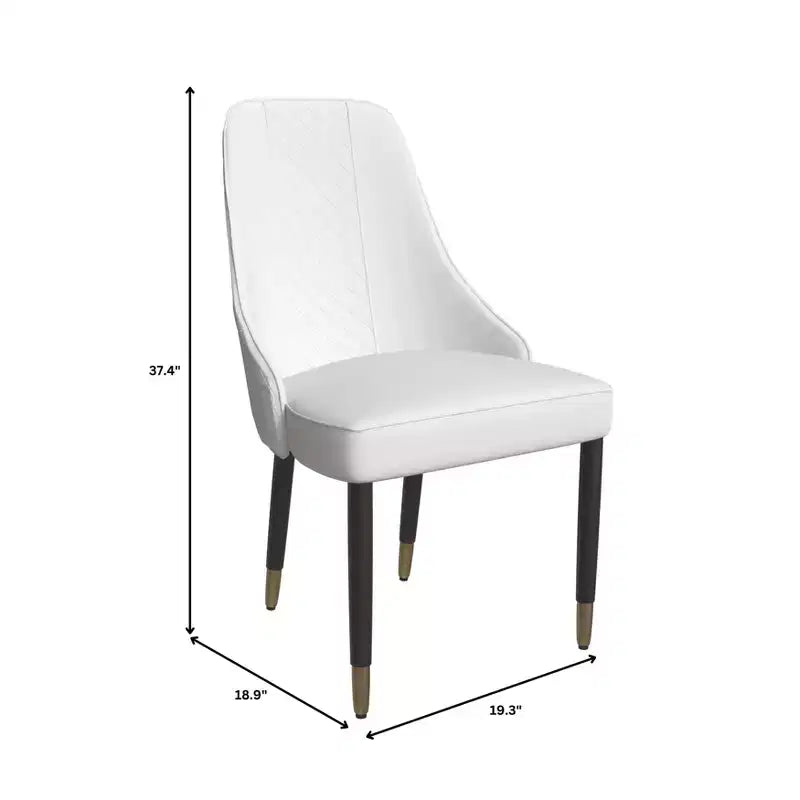 LeisureMod Allure Lot de 2 chaises de salle à manger modernes, assise et dossier rembourrés avec pieds en bois massif, chaises d'appoint contemporaines pour cuisine ou salle à manger