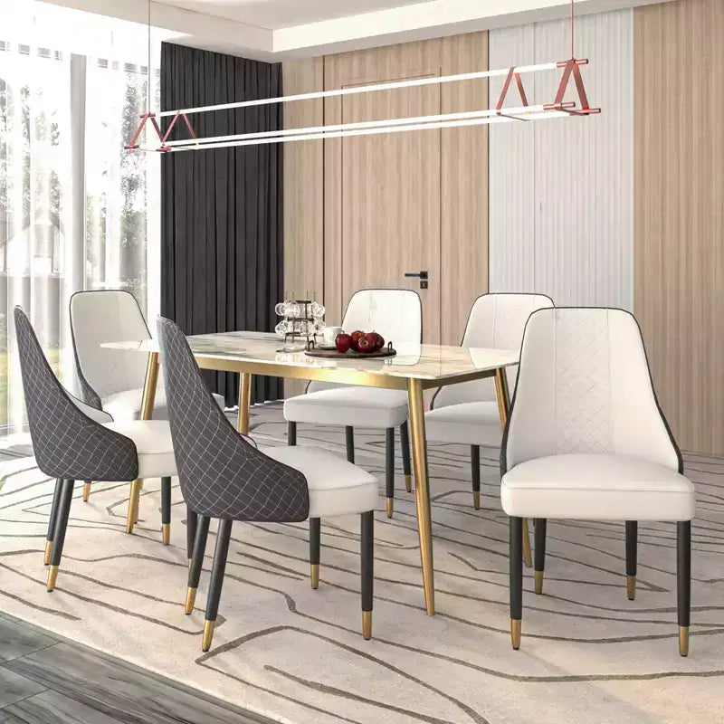 LeisureMod Allure Lot de 2 chaises de salle à manger modernes, assise et dossier rembourrés avec pieds en bois massif, chaises d'appoint contemporaines pour cuisine ou salle à manger