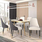 LeisureMod Allure Lot de 2 chaises de salle à manger modernes, assise et dossier rembourrés avec pieds en bois massif, chaises d'appoint contemporaines pour cuisine ou salle à manger