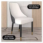 LeisureMod Allure Lot de 2 chaises de salle à manger modernes, assise et dossier rembourrés avec pieds en bois massif, chaises d'appoint contemporaines pour cuisine ou salle à manger