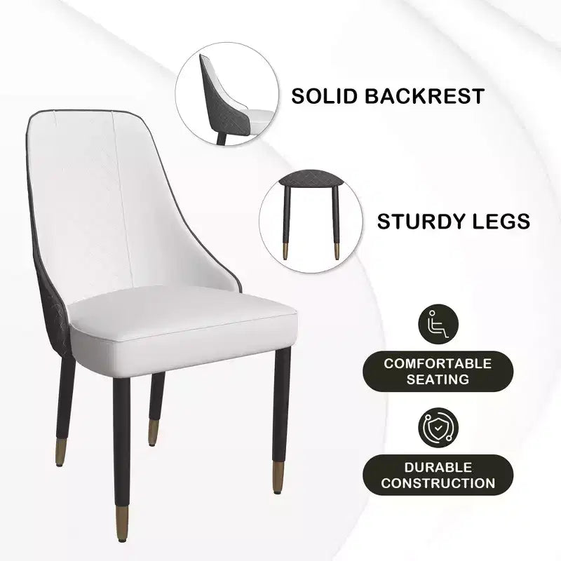 LeisureMod Allure Lot de 2 chaises de salle à manger modernes, assise et dossier rembourrés avec pieds en bois massif, chaises d'appoint contemporaines pour cuisine ou salle à manger