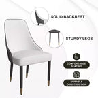 LeisureMod Allure Lot de 2 chaises de salle à manger modernes, assise et dossier rembourrés avec pieds en bois massif, chaises d'appoint contemporaines pour cuisine ou salle à manger
