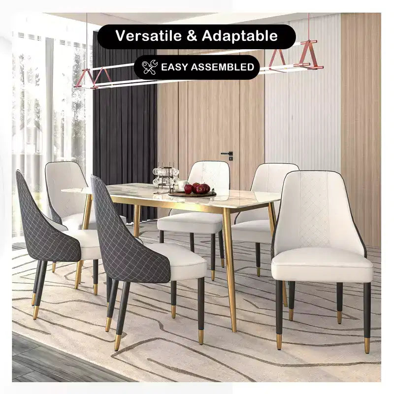 LeisureMod Allure Lot de 2 chaises de salle à manger modernes, assise et dossier rembourrés avec pieds en bois massif, chaises d'appoint contemporaines pour cuisine ou salle à manger