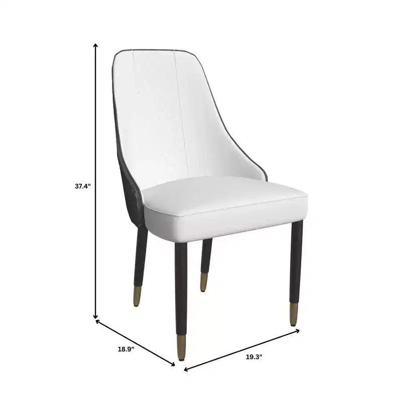 LeisureMod Allure Lot de 2 chaises de salle à manger modernes, assise et dossier rembourrés avec pieds en bois massif, chaises d'appoint contemporaines pour cuisine ou salle à manger
