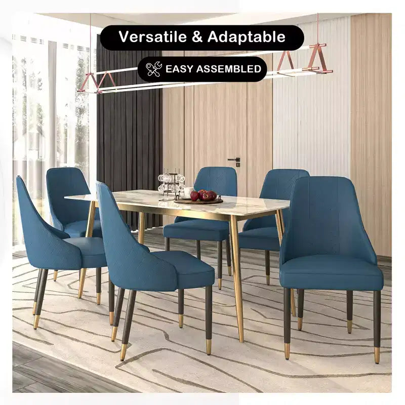 LeisureMod Allure Lot de 2 chaises de salle à manger modernes, assise et dossier rembourrés avec pieds en bois massif, chaises d'appoint contemporaines pour cuisine ou salle à manger