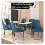 LeisureMod Allure Lot de 2 chaises de salle à manger modernes, assise et dossier rembourrés avec pieds en bois massif, chaises d'appoint contemporaines pour cuisine ou salle à manger