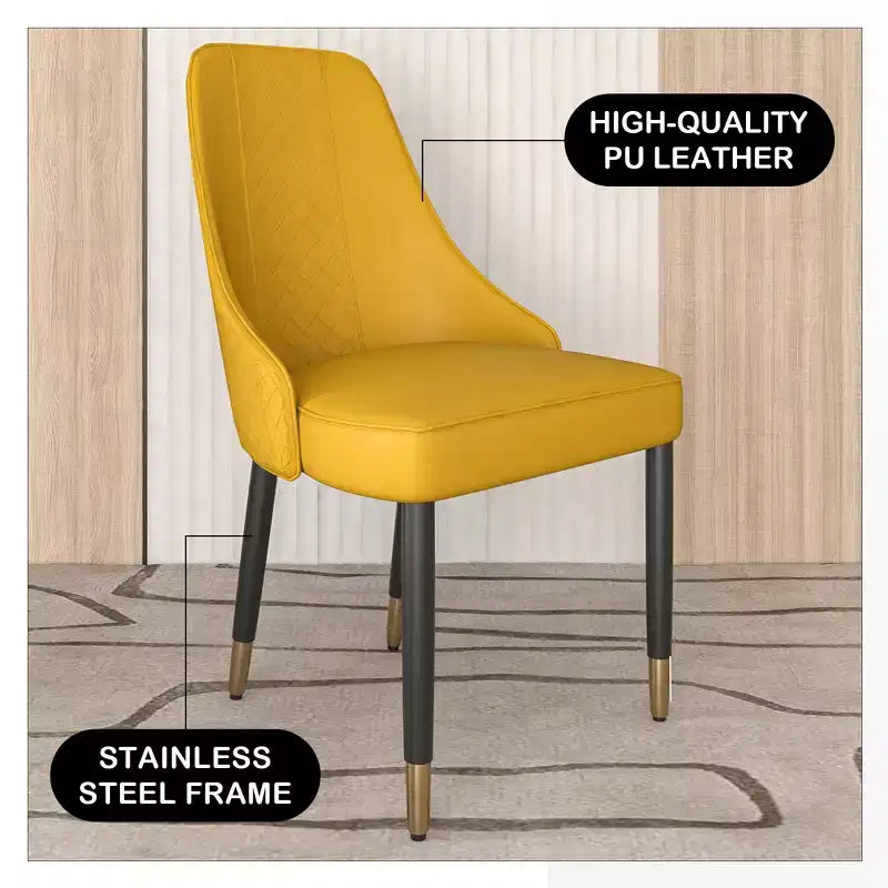 LeisureMod Allure Lot de 2 chaises de salle à manger modernes, assise et dossier rembourrés avec pieds en bois massif, chaises d'appoint contemporaines pour cuisine ou salle à manger