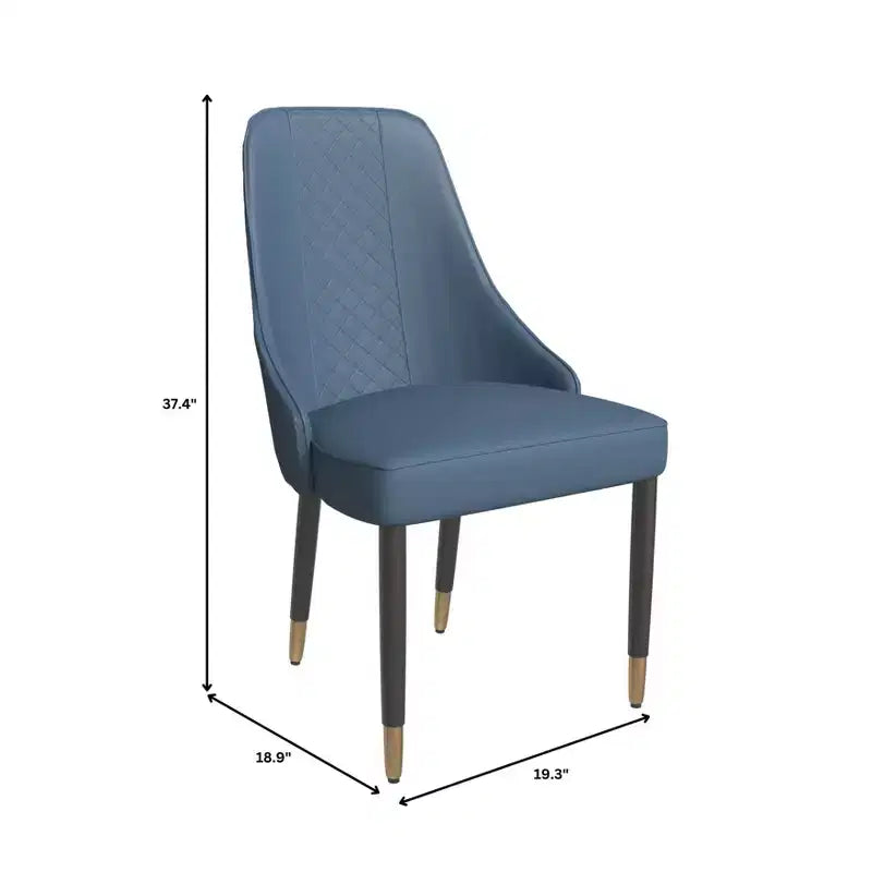 LeisureMod Allure Lot de 2 chaises de salle à manger modernes, assise et dossier rembourrés avec pieds en bois massif, chaises d'appoint contemporaines pour cuisine ou salle à manger