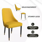 LeisureMod Allure Lot de 2 chaises de salle à manger modernes, assise et dossier rembourrés avec pieds en bois massif, chaises d'appoint contemporaines pour cuisine ou salle à manger