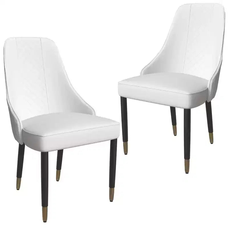 LeisureMod Allure Lot de 2 chaises de salle à manger modernes, assise et dossier rembourrés avec pieds en bois massif, chaises d'appoint contemporaines pour cuisine ou salle à manger