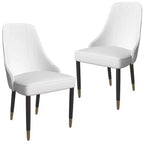 LeisureMod Allure Lot de 2 chaises de salle à manger modernes, assise et dossier rembourrés avec pieds en bois massif, chaises d'appoint contemporaines pour cuisine ou salle à manger